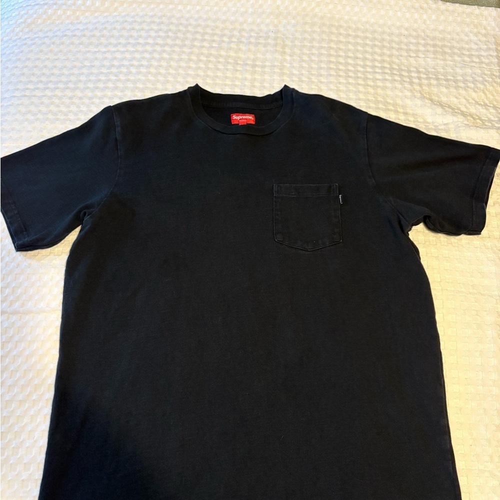 Supreme Washed Pocket Tee Black SS21 – Size Large